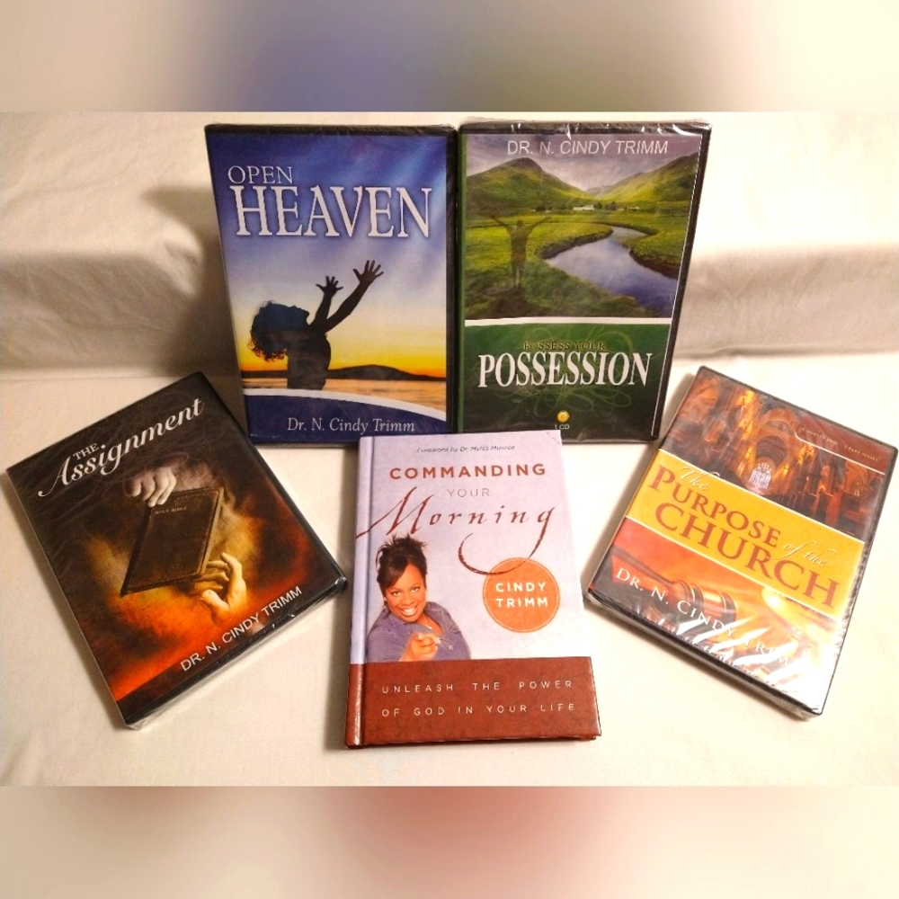 DR.CINDY TRIMM COMMAND YOUR MORNING HARDCOVER & MULTIPLE AUDIO CD BUNDLE (NWT)